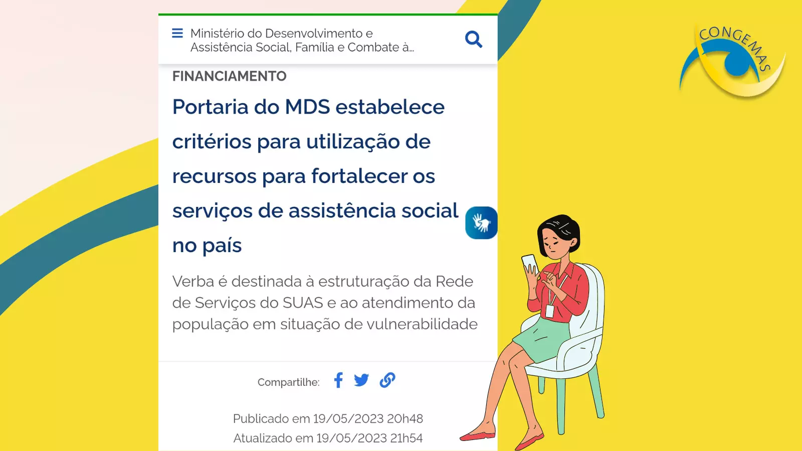 MDAS publica Portaria nº 886/2023, que estabelece critérios para utilização de recursos para fortalecer os serviços de assistência social no país